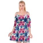 Tropical Flowers Turtles CBDOilPrincess Edf1ea6f-2cc5-4f0b-a5cc-9c146c7d79e4 Cutout Spaghetti Strap Chiffon Dress