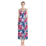 Tropical Flowers Turtles CBDOilPrincess Edf1ea6f-2cc5-4f0b-a5cc-9c146c7d79e4 Button Up Chiffon Maxi Dress