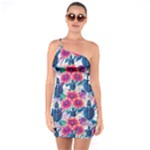 Tropical Flowers Turtles CBDOilPrincess Edf1ea6f-2cc5-4f0b-a5cc-9c146c7d79e4 One Soulder Bodycon Dress