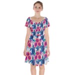 Tropical Flowers Turtles CBDOilPrincess Edf1ea6f-2cc5-4f0b-a5cc-9c146c7d79e4 Short Sleeve Bardot Dress