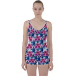 Tropical Flowers Turtles CBDOilPrincess Edf1ea6f-2cc5-4f0b-a5cc-9c146c7d79e4 Tie Front Two Piece Tankini
