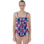 Tropical Flowers Turtles CBDOilPrincess Edf1ea6f-2cc5-4f0b-a5cc-9c146c7d79e4 Twist Front Tankini Set
