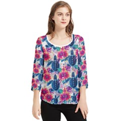 Chiffon Quarter Sleeve Blouse 