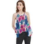 Tropical Flowers Turtles CBDOilPrincess Edf1ea6f-2cc5-4f0b-a5cc-9c146c7d79e4 Flowy Camisole Tank Top