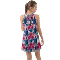 Halter Tie Back Chiffon Dress 