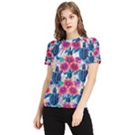 Tropical Flowers Turtles CBDOilPrincess Edf1ea6f-2cc5-4f0b-a5cc-9c146c7d79e4 Women s Short Sleeve Rash Guard