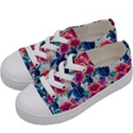 Tropical Flowers Turtles CBDOilPrincess Edf1ea6f-2cc5-4f0b-a5cc-9c146c7d79e4 Kids  Low Top Canvas Sneakers