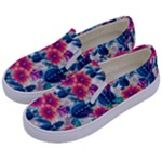 Tropical Flowers Turtles CBDOilPrincess Edf1ea6f-2cc5-4f0b-a5cc-9c146c7d79e4 Kids  Canvas Slip Ons