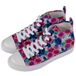 Tropical Flowers Turtles CBDOilPrincess Edf1ea6f-2cc5-4f0b-a5cc-9c146c7d79e4 Women s Mid-Top Canvas Sneakers