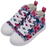 Tropical Flowers Turtles CBDOilPrincess Edf1ea6f-2cc5-4f0b-a5cc-9c146c7d79e4 Kids  Mid-Top Canvas Sneakers