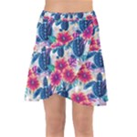 Tropical Flowers Turtles CBDOilPrincess Edf1ea6f-2cc5-4f0b-a5cc-9c146c7d79e4 Wrap Front Skirt