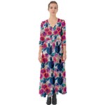 Tropical Flowers Turtles CBDOilPrincess Edf1ea6f-2cc5-4f0b-a5cc-9c146c7d79e4 Button Up Boho Maxi Dress