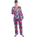 Tropical Flowers Turtles CBDOilPrincess Edf1ea6f-2cc5-4f0b-a5cc-9c146c7d79e4 Men s Long Sleeve Satin Pajamas Set
