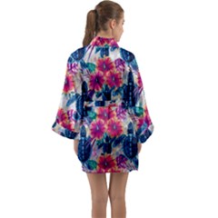 Long Sleeve Satin Kimono 