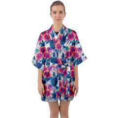 Half Sleeve Satin Kimono  