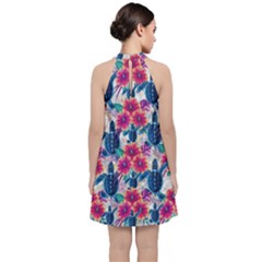 Velvet Halter Neckline Dress  