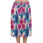 Tropical Flowers Turtles CBDOilPrincess Edf1ea6f-2cc5-4f0b-a5cc-9c146c7d79e4 Velvet Flared Midi Skirt