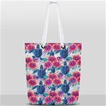 Tropical Flowers Turtles CBDOilPrincess Edf1ea6f-2cc5-4f0b-a5cc-9c146c7d79e4 Full Print Rope Handle Tote (Small)