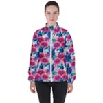Tropical Flowers Turtles CBDOilPrincess Edf1ea6f-2cc5-4f0b-a5cc-9c146c7d79e4 Women s High Neck Windbreaker