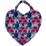 Tropical Flowers Turtles CBDOilPrincess Edf1ea6f-2cc5-4f0b-a5cc-9c146c7d79e4 Giant Heart Shaped Tote