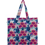 Tropical Flowers Turtles CBDOilPrincess Edf1ea6f-2cc5-4f0b-a5cc-9c146c7d79e4 Canvas Travel Bag