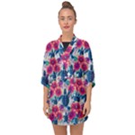 Tropical Flowers Turtles CBDOilPrincess Edf1ea6f-2cc5-4f0b-a5cc-9c146c7d79e4 Half Sleeve Chiffon Kimono