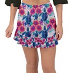 Tropical Flowers Turtles CBDOilPrincess Edf1ea6f-2cc5-4f0b-a5cc-9c146c7d79e4 Fishtail Mini Chiffon Skirt