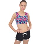 Tropical Flowers Turtles CBDOilPrincess Edf1ea6f-2cc5-4f0b-a5cc-9c146c7d79e4 V-Back Sports Bra