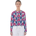 Tropical Flowers Turtles CBDOilPrincess Edf1ea6f-2cc5-4f0b-a5cc-9c146c7d79e4 Women s Slouchy Sweat