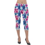 Tropical Flowers Turtles CBDOilPrincess Edf1ea6f-2cc5-4f0b-a5cc-9c146c7d79e4 Lightweight Velour Capri Leggings 