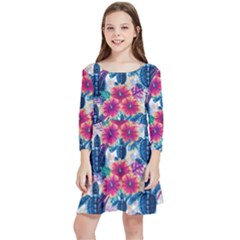 Kids  Quarter Sleeve Skater Dress 