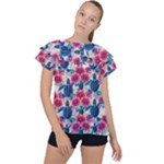 Tropical Flowers Turtles CBDOilPrincess Edf1ea6f-2cc5-4f0b-a5cc-9c146c7d79e4 Ruffle Collar Chiffon Blouse