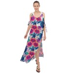 Tropical Flowers Turtles CBDOilPrincess Edf1ea6f-2cc5-4f0b-a5cc-9c146c7d79e4 Maxi Chiffon Cover Up Dress
