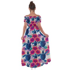 Off Shoulder Open Front Chiffon Dress 