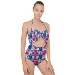 Scallop Top Cut Out Swimsuit 