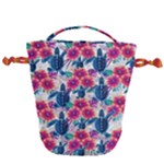 Tropical Flowers Turtles CBDOilPrincess Edf1ea6f-2cc5-4f0b-a5cc-9c146c7d79e4 Drawstring Bucket Bag