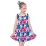 Tropical Flowers Turtles CBDOilPrincess Edf1ea6f-2cc5-4f0b-a5cc-9c146c7d79e4 Kids  Summer Dress