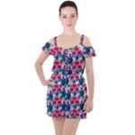 Tropical Flowers Turtles CBDOilPrincess Edf1ea6f-2cc5-4f0b-a5cc-9c146c7d79e4 Ruffle Cut Out Chiffon Playsuit