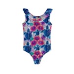 Tropical Flowers Turtles CBDOilPrincess Edf1ea6f-2cc5-4f0b-a5cc-9c146c7d79e4 Kids  Frill Swimsuit