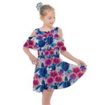 Tropical Flowers Turtles CBDOilPrincess Edf1ea6f-2cc5-4f0b-a5cc-9c146c7d79e4 Kids  Shoulder Cutout Chiffon Dress