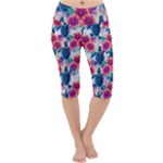 Tropical Flowers Turtles CBDOilPrincess Edf1ea6f-2cc5-4f0b-a5cc-9c146c7d79e4 Lightweight Velour Cropped Yoga Leggings