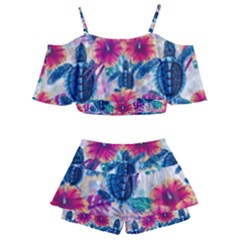 Kids  Off Shoulder Skirt Bikini 