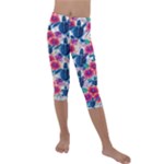 Tropical Flowers Turtles CBDOilPrincess Edf1ea6f-2cc5-4f0b-a5cc-9c146c7d79e4 Kids  Lightweight Velour Capri Leggings 