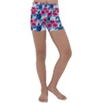 Tropical Flowers Turtles CBDOilPrincess Edf1ea6f-2cc5-4f0b-a5cc-9c146c7d79e4 Kids  Lightweight Velour Yoga Shorts