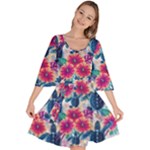 Tropical Flowers Turtles CBDOilPrincess Edf1ea6f-2cc5-4f0b-a5cc-9c146c7d79e4 Velour Kimono Dress