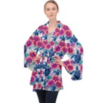 Tropical Flowers Turtles CBDOilPrincess Edf1ea6f-2cc5-4f0b-a5cc-9c146c7d79e4 Long Sleeve Velvet Kimono 