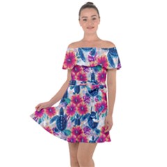 Off Shoulder Velour Dress 