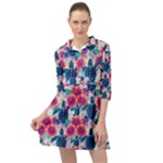 Tropical Flowers Turtles CBDOilPrincess Edf1ea6f-2cc5-4f0b-a5cc-9c146c7d79e4 Mini Skater Shirt Dress