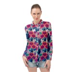 Tropical Flowers Turtles CBDOilPrincess Edf1ea6f-2cc5-4f0b-a5cc-9c146c7d79e4 Long Sleeve Chiffon Shirt