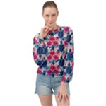 Tropical Flowers Turtles CBDOilPrincess Edf1ea6f-2cc5-4f0b-a5cc-9c146c7d79e4 Banded Bottom Chiffon Top